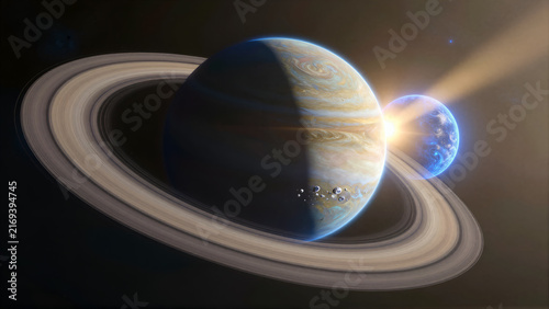 Dual Zenith: Hyper-Scale Celestial Observation of Ringed Gas Giant