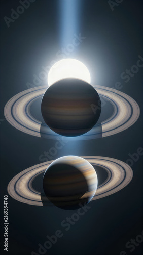 Dual Sunrise over Mythic Exoplanetary Rings