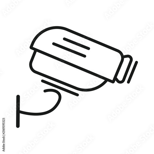 Minimalist CCTV security camera icon line art surveillance symbol