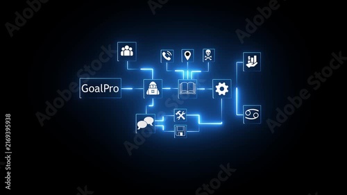 Corporate activity organization animated banner with line icons. Business wakeful. Outline symbols on dynamic background. Dark to light transition. HD video for website header, presentation
