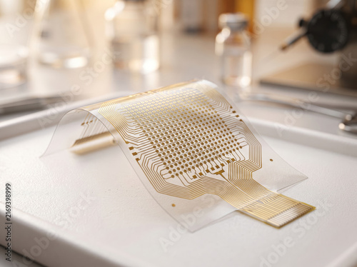 Plakat w ramie Flexible Microelectrode Array Chip For Bionic Retinal Implant Technology