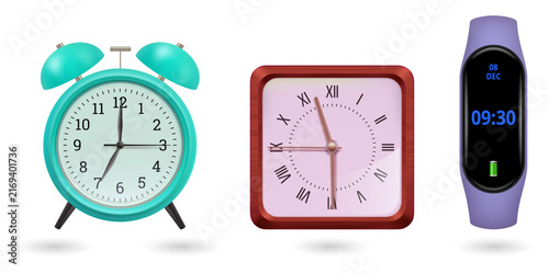 Fotografie Three clocks on a transparent background PNG