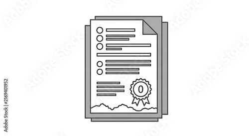 Document stack with checklist and gear icon