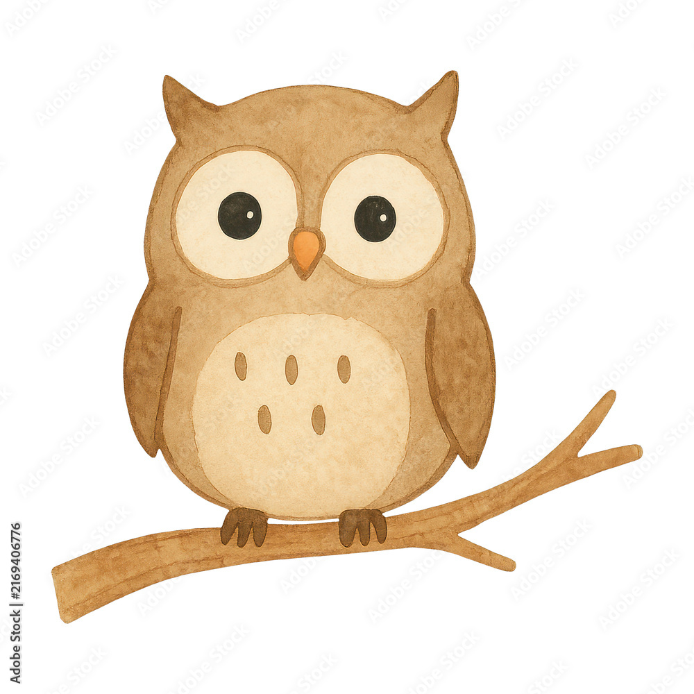 Obraz premium PNG Cute cartoon owl illustration.
