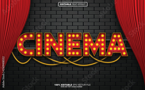 Cinema 3D editable text effect