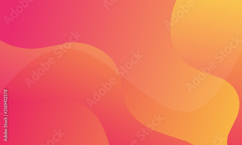 Abstract Vibrant Pink and Orange Gradient Background with Fluid Wavy Shapes and Smooth Digital Flow