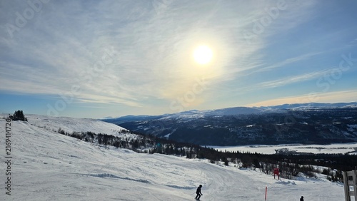 Foto Winter mountain skiing