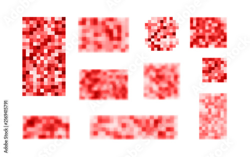 Obraz na płótnie Censor mosaic pixelated redaction element set vector graphic
