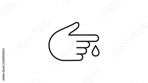 Hand With Blood Drop Animated Icon With Alpha Channel. Diabetes Monitoring, Blood Sugar Testing, And Health Check Motion Graphic. Medical And Healthcare. On Transparent Background