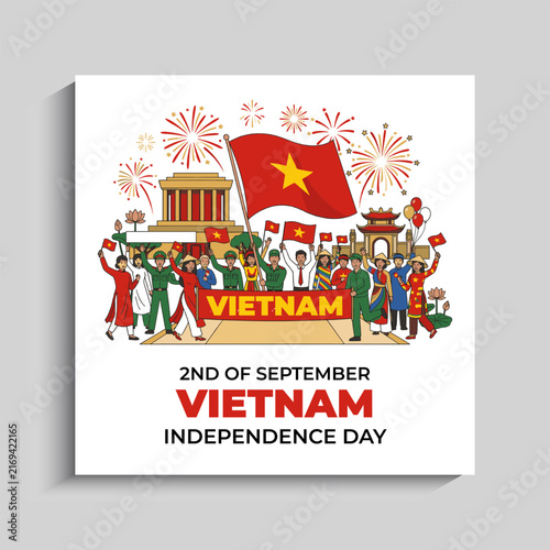 Vietnam Independence day social media post banner template