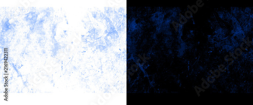 Quadro su tela Abstract blue watercolor texture background, dual light and dark ink wash textur