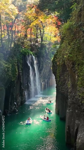 秋の高千穂峡と真名井の滝