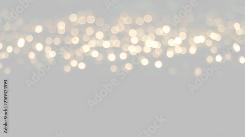 Fotografía Glowing white bokeh lights on transparent background