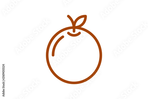 Minimalist Orange Fruit Outline Icon