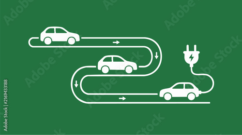 Electric Vehicle Transportation Network Illustration