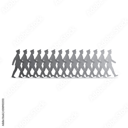 Crowd Moving in Formation Concept Illustration