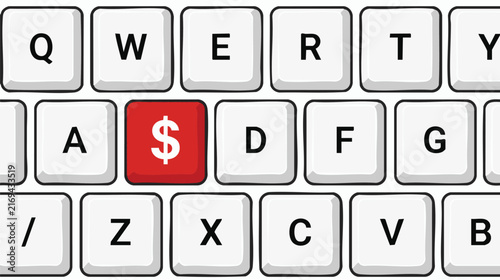 Dollar Symbol Key on Computer Keyboard