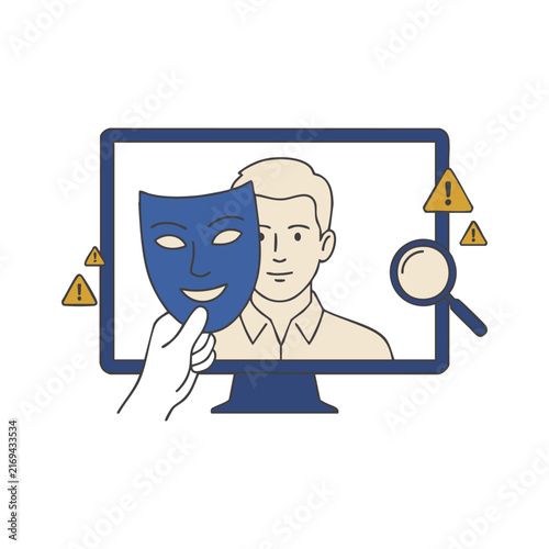 Online Scam and Cyber Fraud Awareness Illustration