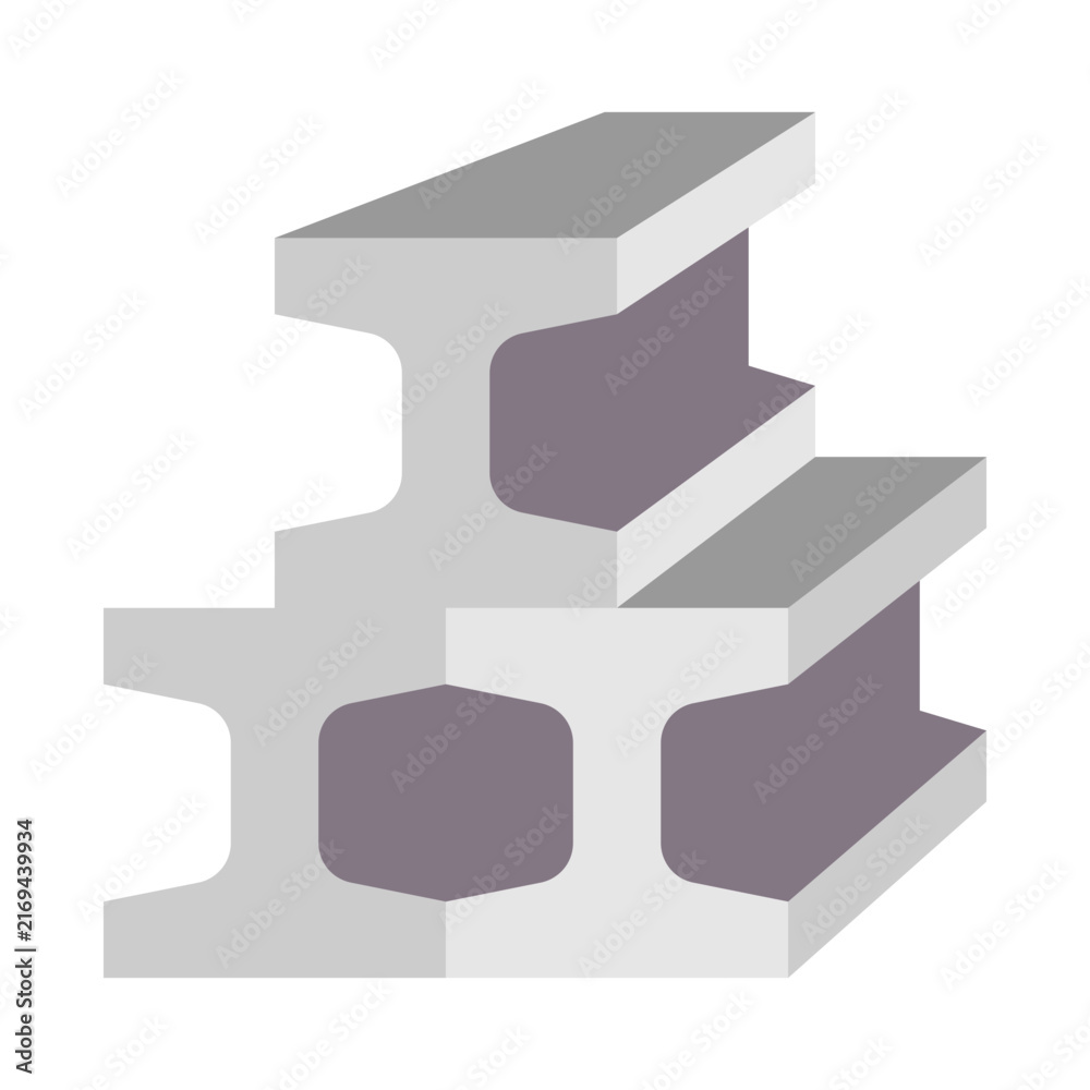 Naklejka premium Steel Beam Icon - Flat Color