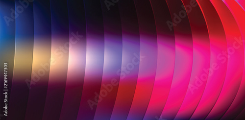 Modern abstract background with glowing neon gradient light wave effect and fluted glass distortion for web visual layouts