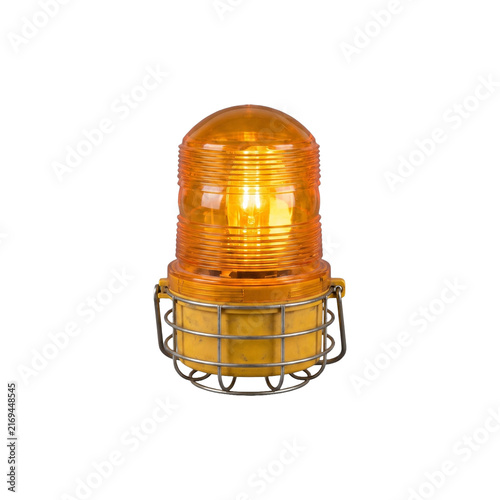 Yellow Industrial Warning Beacon Strobe Light with Wire Guard