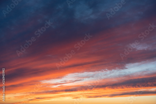 Canvas Print red sky with clouds