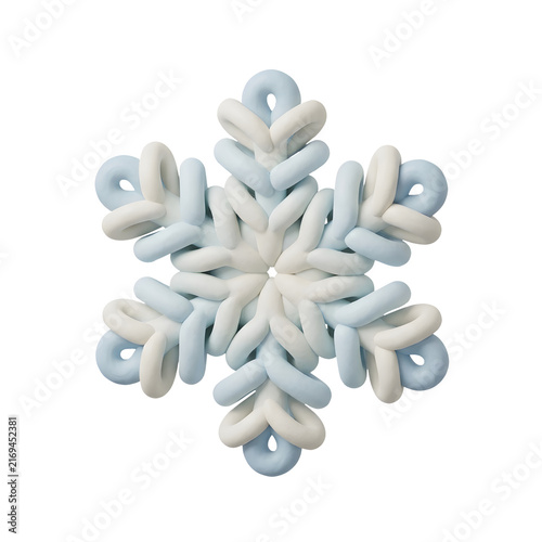 Claymorphic snowflake crystal