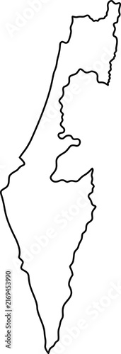 Israel and palestine territory map outline