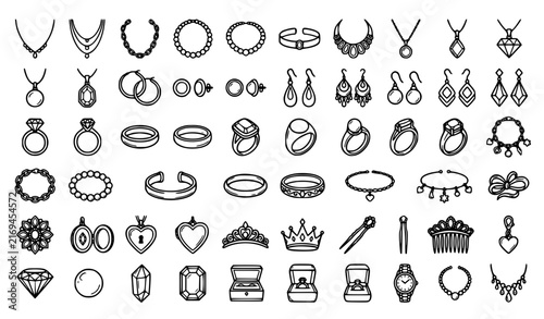 Bild auf Leinwand Complete Women’s Jewelry Doodle Vector Collection
Prompt: Create a comprehensive
