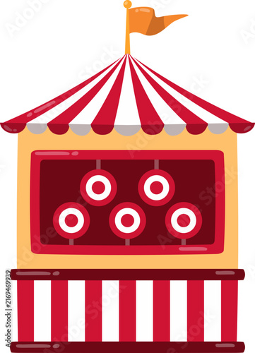 Carnival Target Shooting Game Booth with Bullseye Board