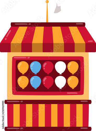 Carnival Balloon Dart Game Booth with Colorful Balloons