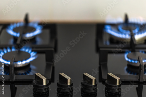 Fotografie Gas cooktop with four control knobs