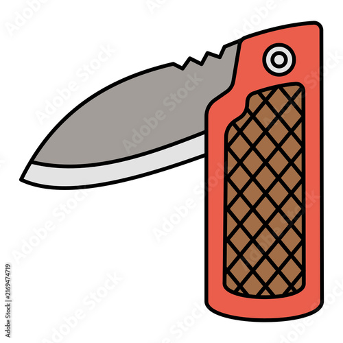 Cuadro en lienzo Sharp Pocket Knife Illustration Isolated
