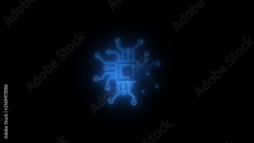 Futuristic circuit board Microchip CPU Processor Network motherboard cyber nans chip, processor, and semiconductor. tech mg. AI innovation concept. innovation future tech data, Ac big data lines dots