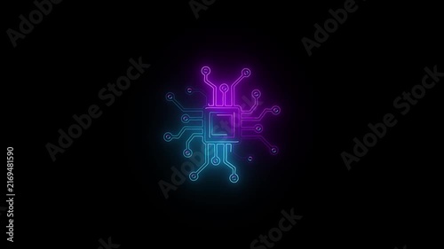 Futuristic circuit board Microchip CPU Processor Network motherboard cyber nans chip, processor, and semiconductor. tech mg. AI innovation concept. innovation future tech data, Ac big data lines dots