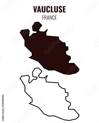 Canvastavla Vaucluse map vector illustration set, French department silhouette and outline m