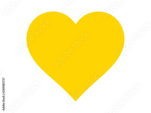 yellow heart vector icon isolated on transparent background flat love symbol romance emotion care graphic element design template