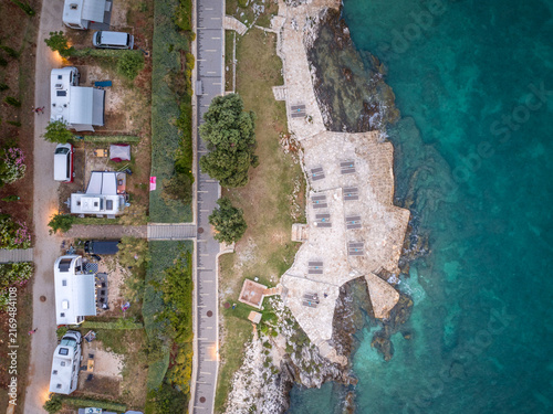Foto Funtana campsite and rocky Adriatic coast from above