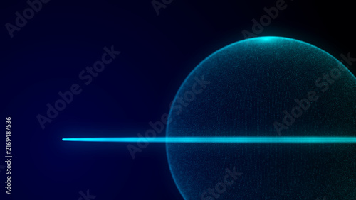 Global network connection. Blue futuristic world map. Concept of planet Earth. 3D rendering.