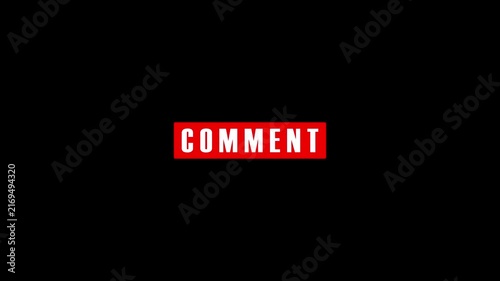 Social Media Comment Button Animation with Cinematic Motion and Red Neon Glow for Engagement
