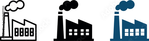 фотографія Factory pollution icon set