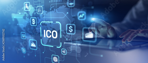 ICO Initial Coin Offering for Cryptocurrency Investment and Blockchain Fundraising Platforms
