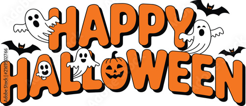 Colorful halloween decorative design elements featuring festive holiday graphics and creative seasonal illustrations for party invitations and decorations
