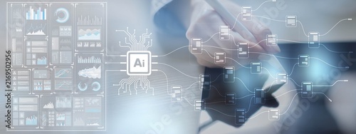Obraz na płótnie AI Artificial Intelligence for Data Analysis and Automated Document Processing Systems