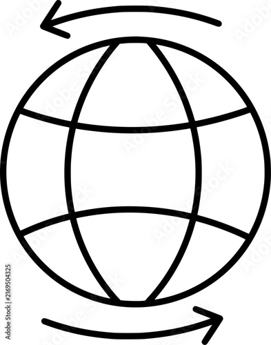 Global location globe pin icon. World map navigation and geolocation symbol. Collection with outline style. Vector illustration.