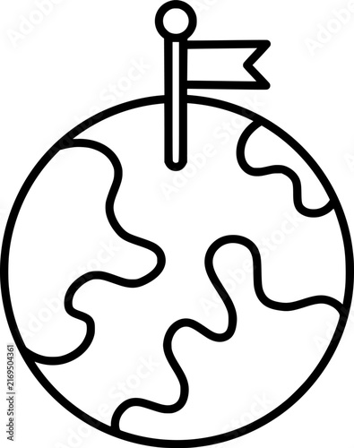 Global location globe pin icon. World map navigation and geolocation symbol. Collection with outline style. Vector illustration.