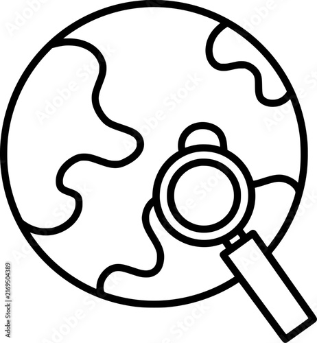 Global location globe pin icon. World map navigation and geolocation symbol. Collection with outline style. Vector illustration.