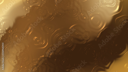 Abstract luxury gold liquid ripple background with shiny metallic water surface drop texture and golden wave reflections for premium design backdrop