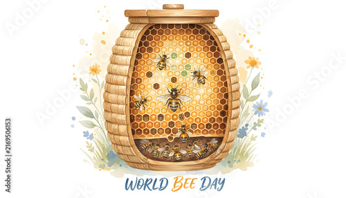 Close-up of a glowing honey jar with fireflies inside, nature scene