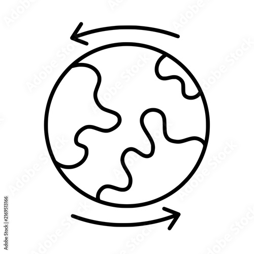 Global location globe pin icon. World map navigation and geolocation symbol. Collection with outline style. Vector illustration.